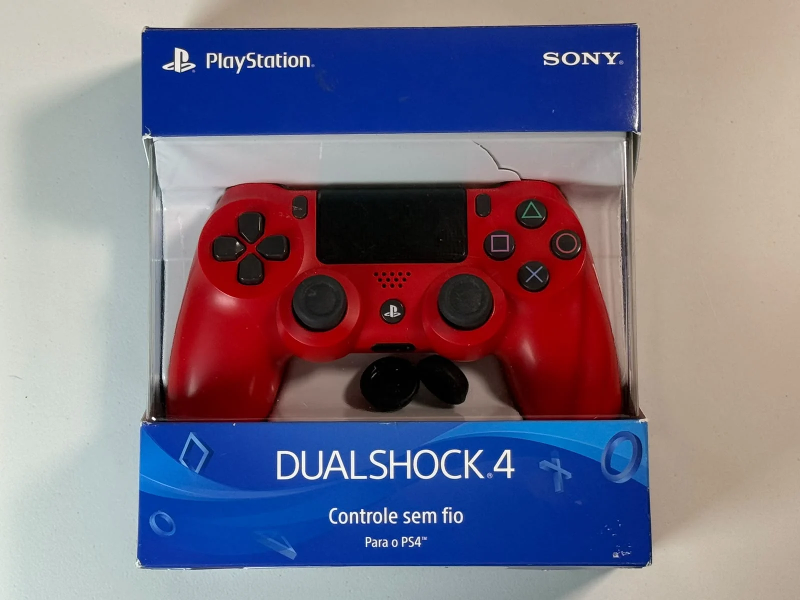 Controle Sem Fio DualShock 4 - Vermelho - Na Caixa