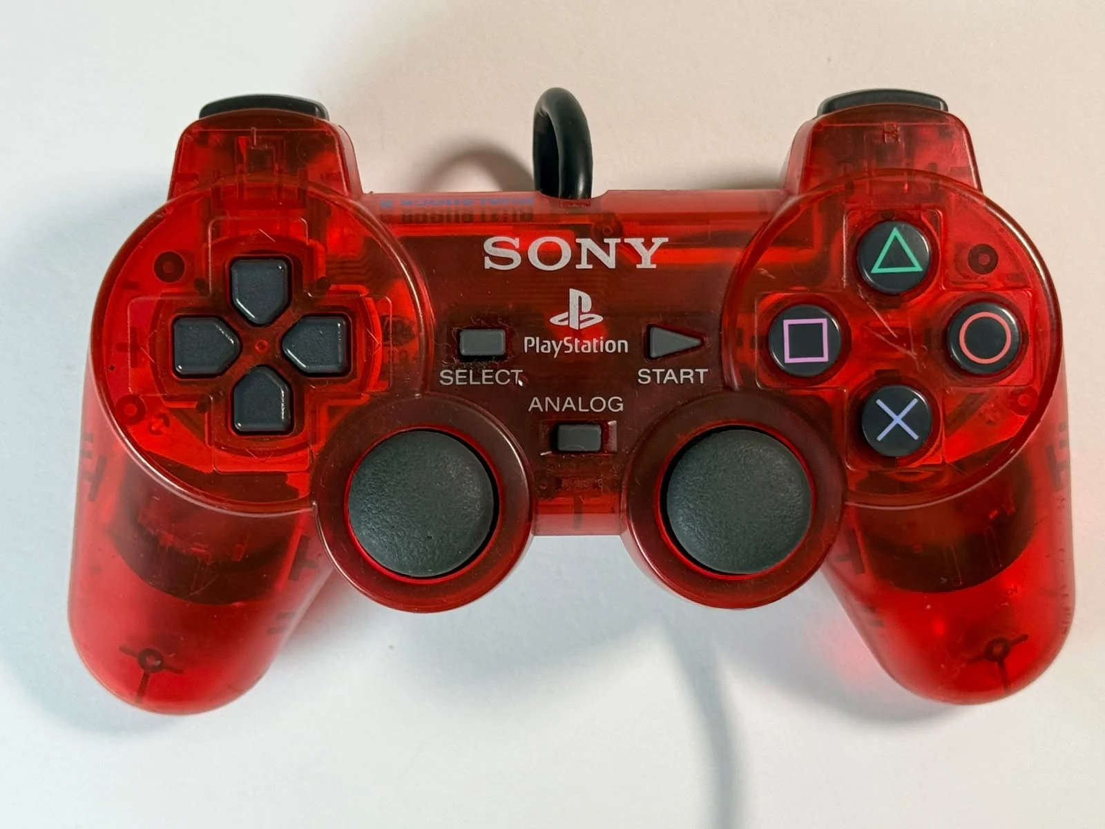 Controle Com Fio DualShock 2 - Vermelho Translúcido
